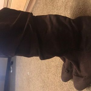 Brown knee high boots